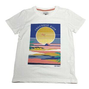 Jean Bourget Crocodile River Graphic Art Scene Tee Size 10